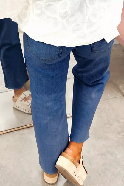 Hazel Blues® |  High Waist Straight Leg Jeans