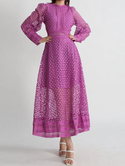 Hazel Blues® |  Lace Long Sleeve Midi Dress