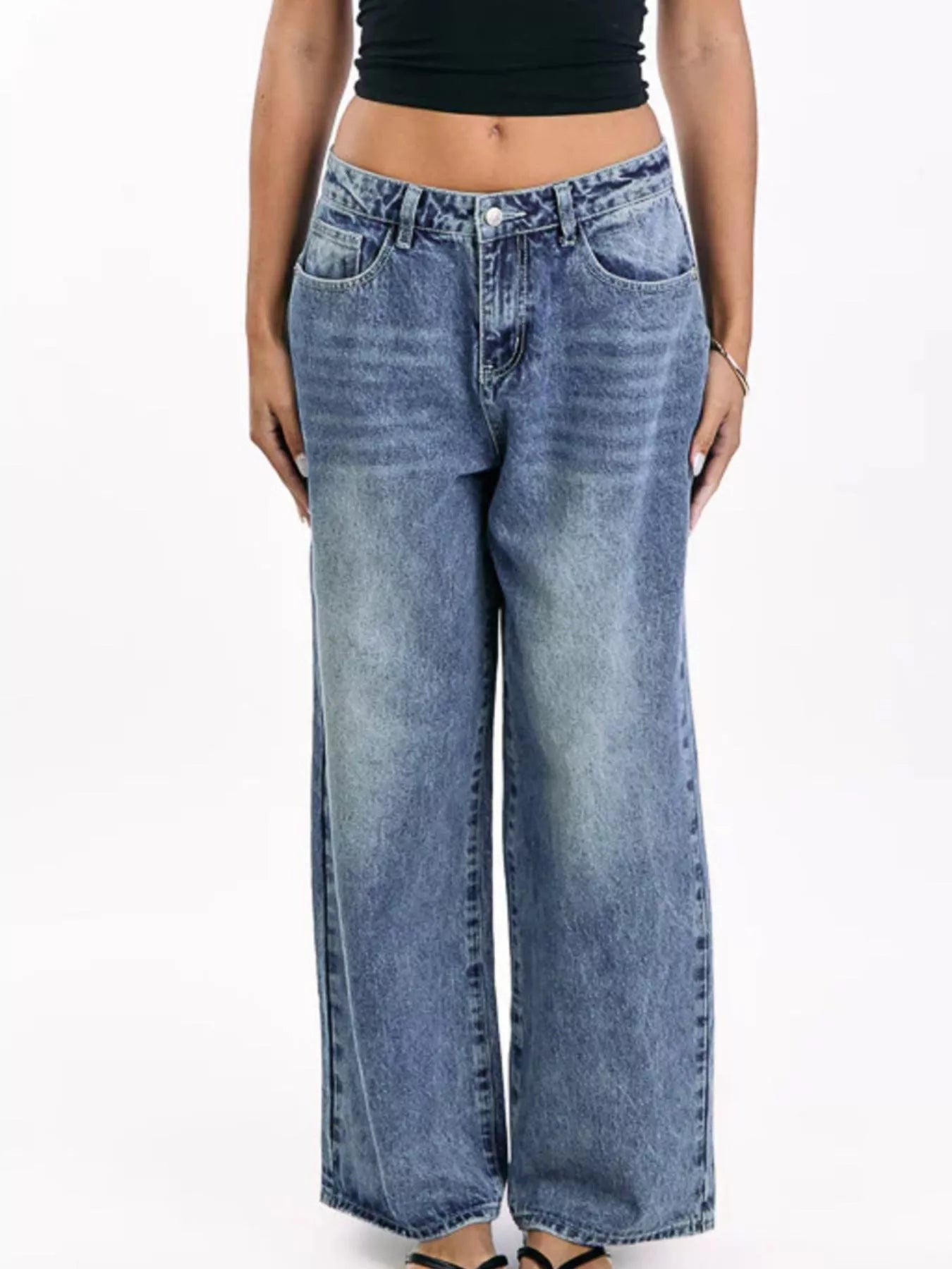 Hazel Blues® |  Pocketed Wide leg Jeans