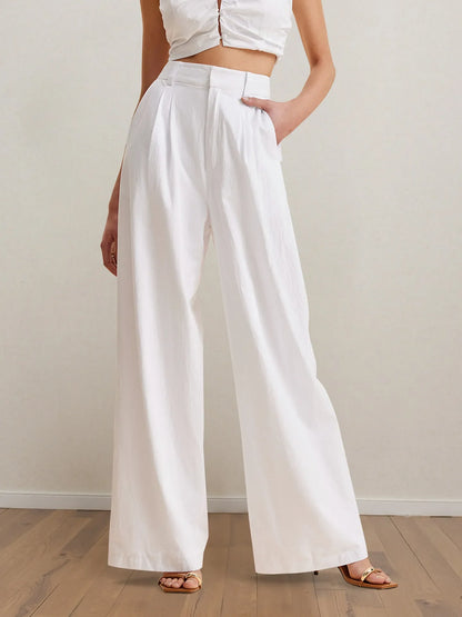 Hazel Blues® |  Strapless Peplum Top and Wide Leg Pants Set