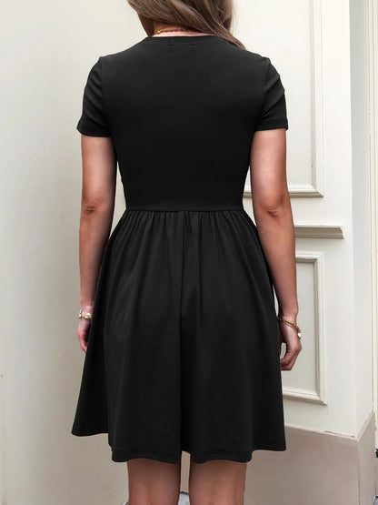 Hazel Blues® |  Short Sleeve Round Neck Mini Dress