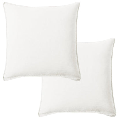Levtex Home Washed Linen Square Pillow Cover- Set of 2 Decorative Pillows
