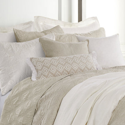 Levtex Home Washed Linen Square Pillow Cover- Set of 2 Decorative Pillows