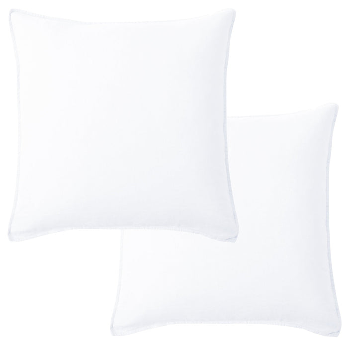 Levtex Home Washed Linen Square Pillow Cover- Set of 2 Decorative Pillows