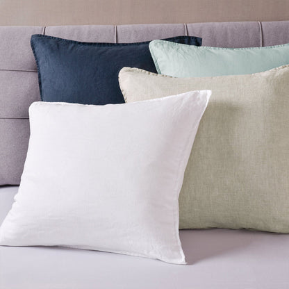 Levtex Home Washed Linen Square Pillow Cover- Set of 2 Decorative Pillows