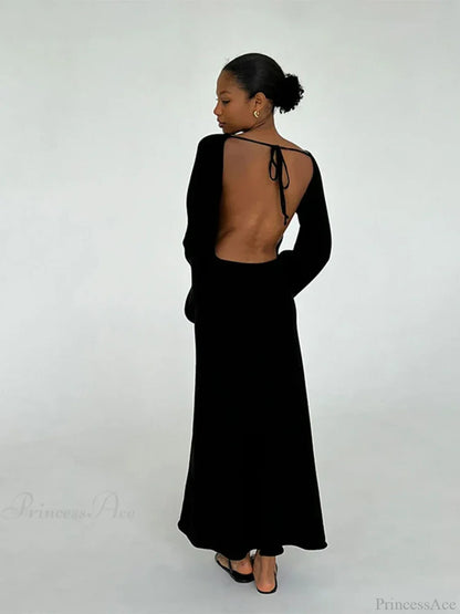 Knitted Backless Lace Up Bikini Cover Up