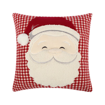 Levtex Home Peppermint Plaid Santa Applique Pillow Decorative Pillows