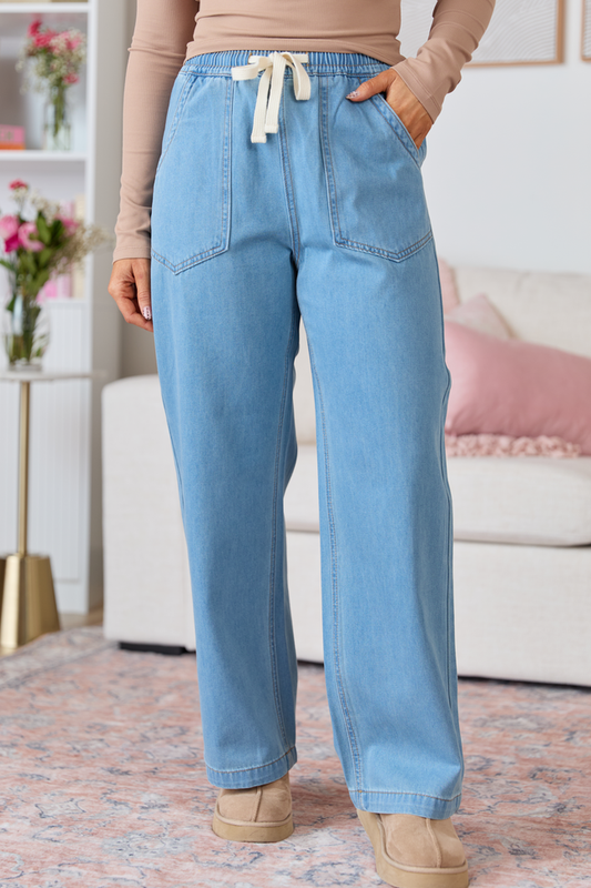 Bridgette Loose Fit Drawstring Jeans FINAL SALE