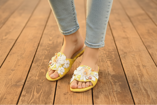 Yellow | Fancy Slippers For Women